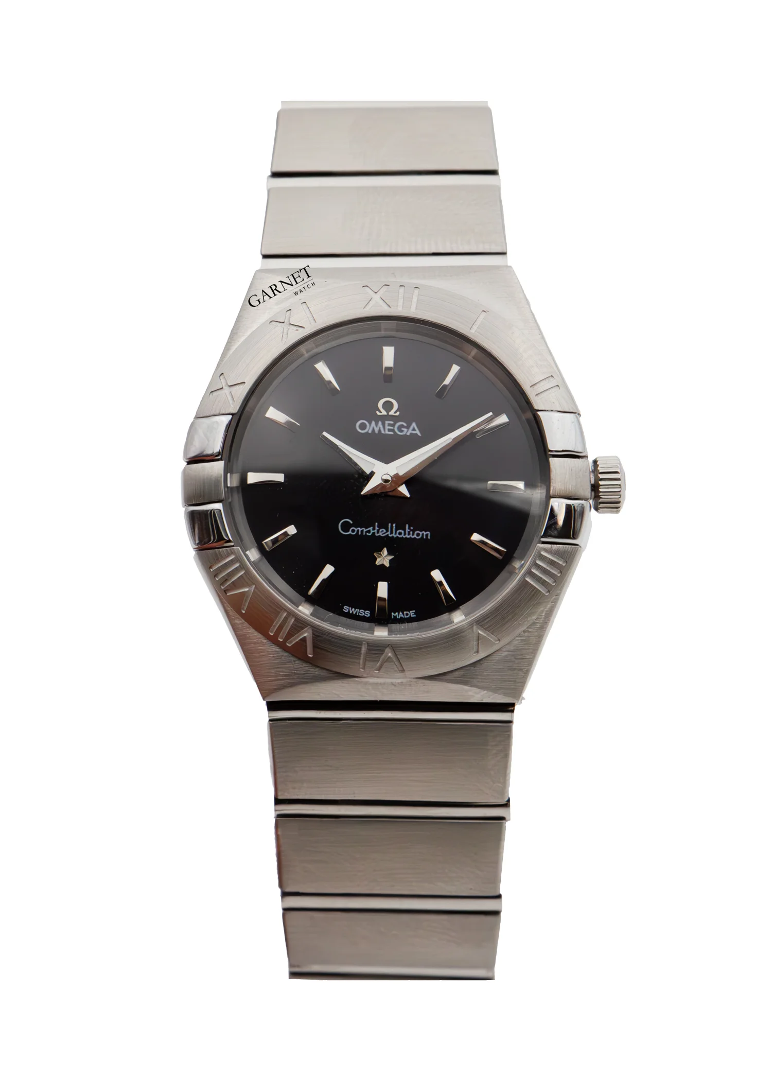 ساعت امگا زنانه کانسلیشن استیل صفحه مشکی عدد ایندکس Omega Constellation