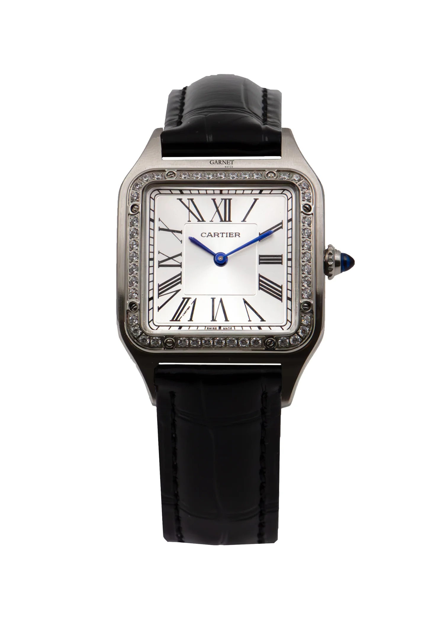 ساعت کارتیه زنانه اسمال سانتوز دومنت استیل زه نگین Cartier Santos Dumont