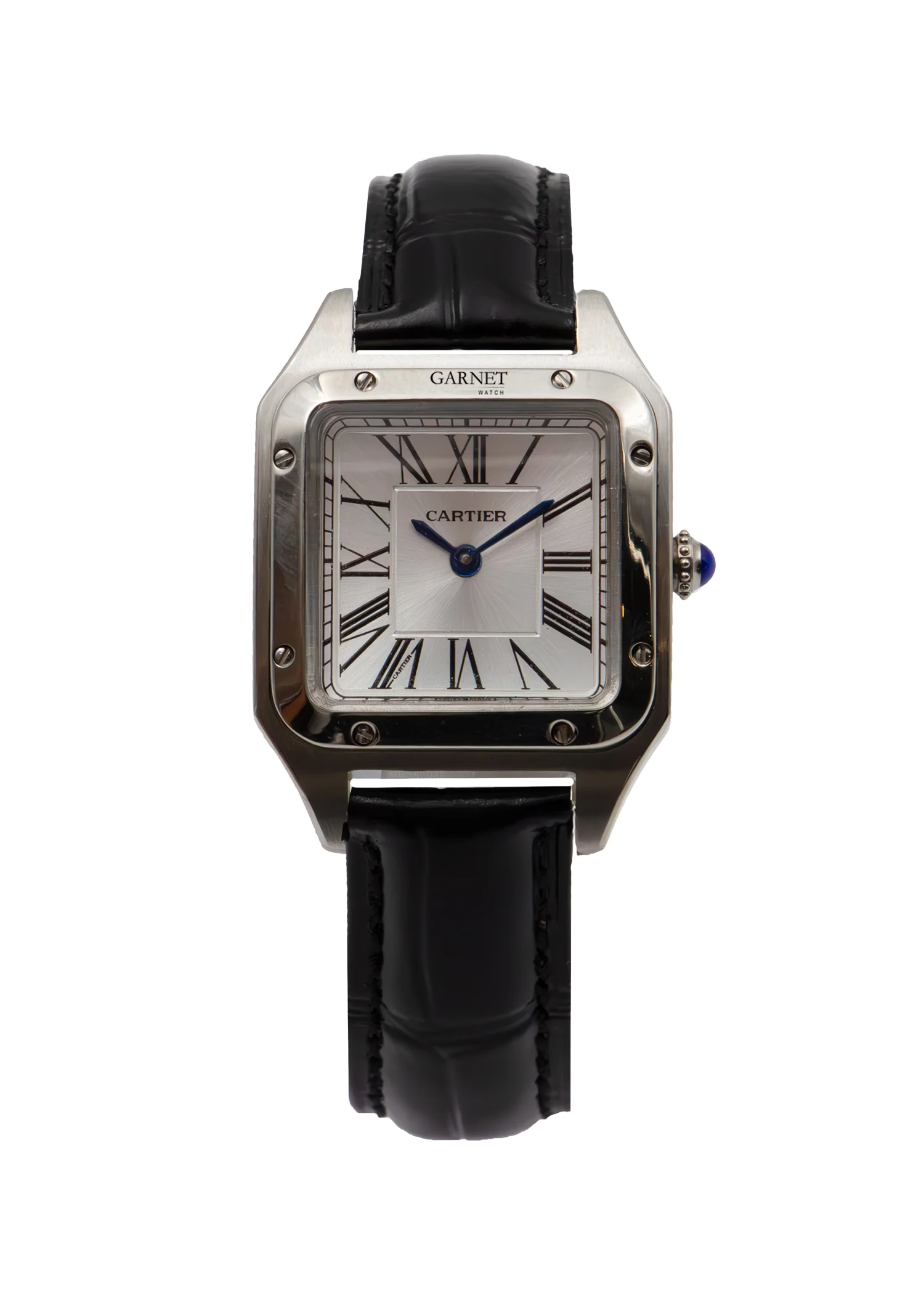 ساعت کارتیه زنانه اسمال سانتوز دومنت استیل مشکی Cartier Santos Dumont