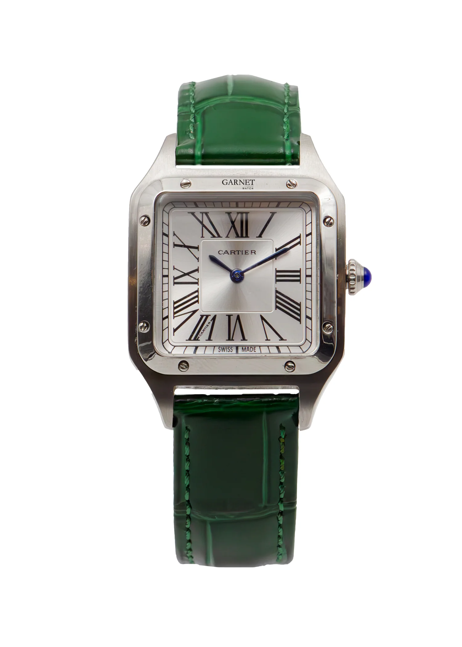 ساعت کارتیه زنانه اسمال سانتوز دومنت استیل سبز Cartier Santos Dumont